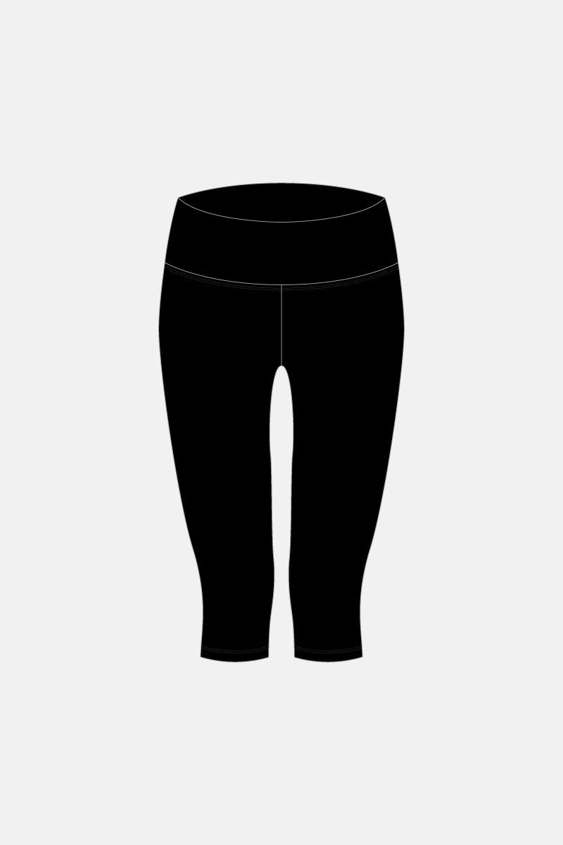 Black Matt Mid Rise 3/4 Tight