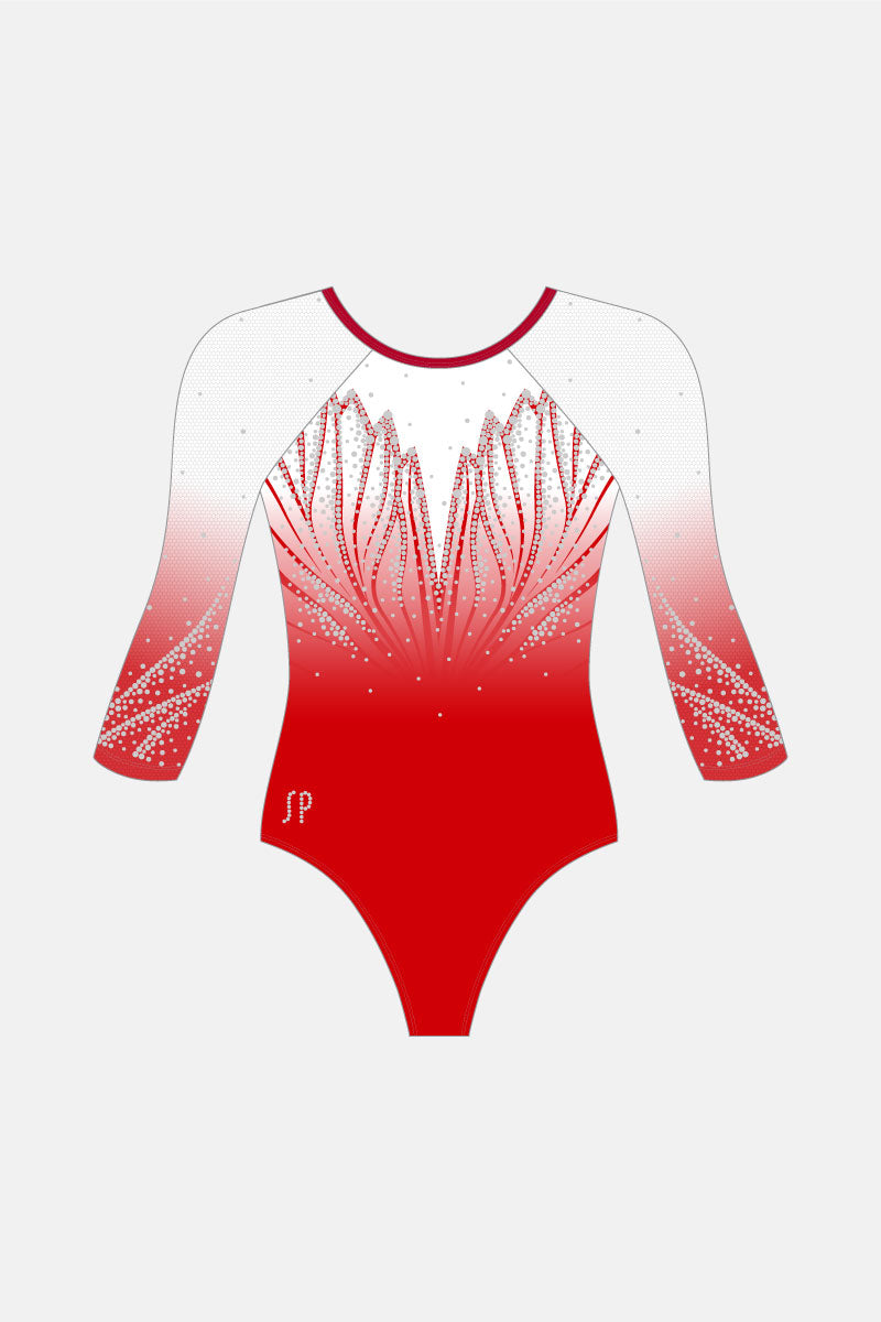 Red Ombre Kelli 3/4 Slv Leotard